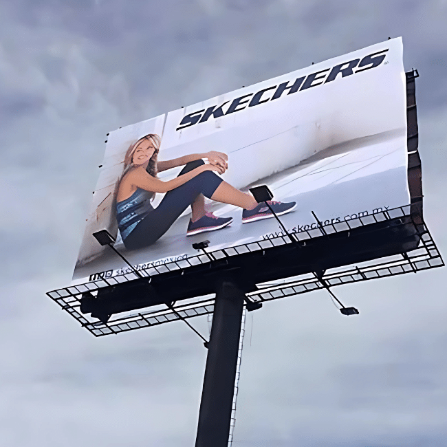 espectacular publicitario de skechers hecho con impresion digital en gran formato